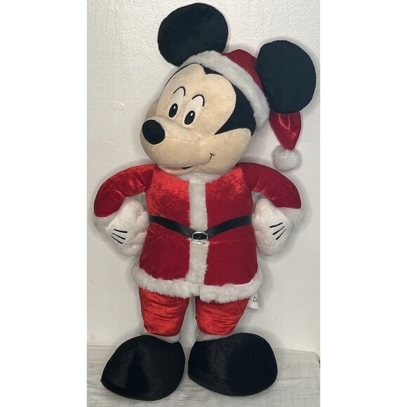 Disney Mickey Mouse Santa Clause 24” Stand Up Gemmy Plush Christmas Decoration